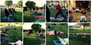 Salute to the Sun. Sun Salutations in Nederland Beaumont Texas. Yoga for Beginners