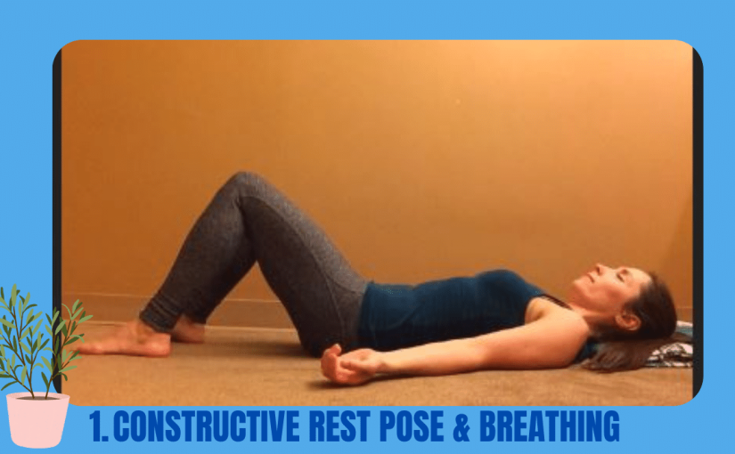 Constructive Rest Pose in Gentle Yoga for Low Back Care class with Gail P-B